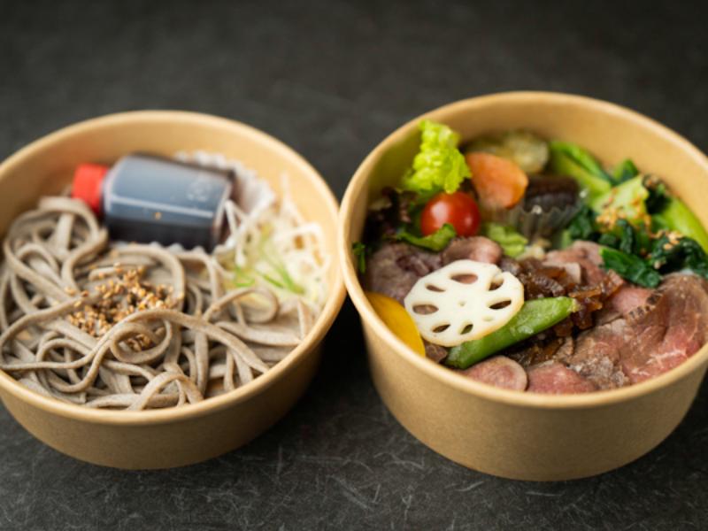 葡萄牛ローストビーフ弁当　ミニそば付き