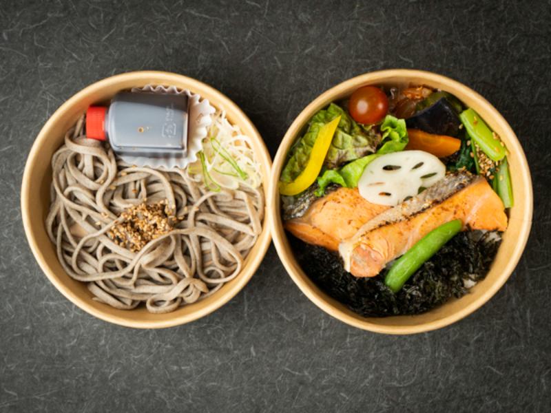 銀鮭幽庵焼き出雲海苔弁当　ミニそば付き
