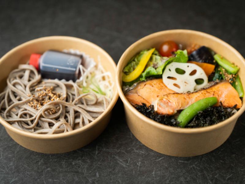 銀鮭幽庵焼き出雲海苔弁当　ミニそば付き
