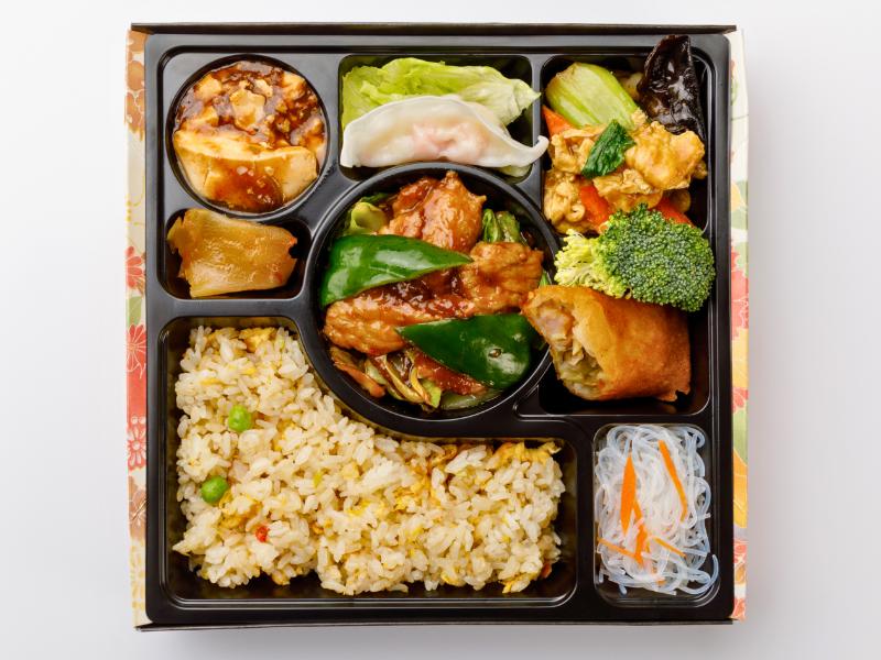 回鍋肉と野菜玉子弁当