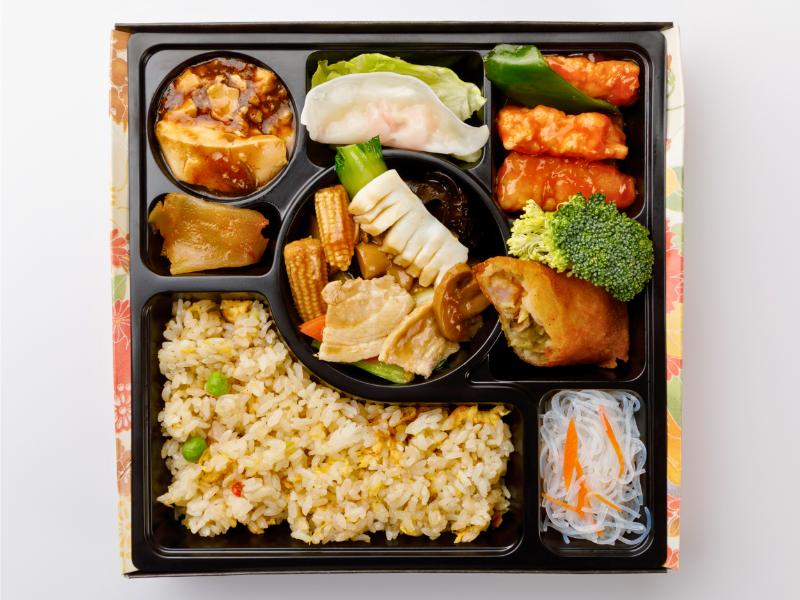 八宝菜と白身魚の甘酢弁当