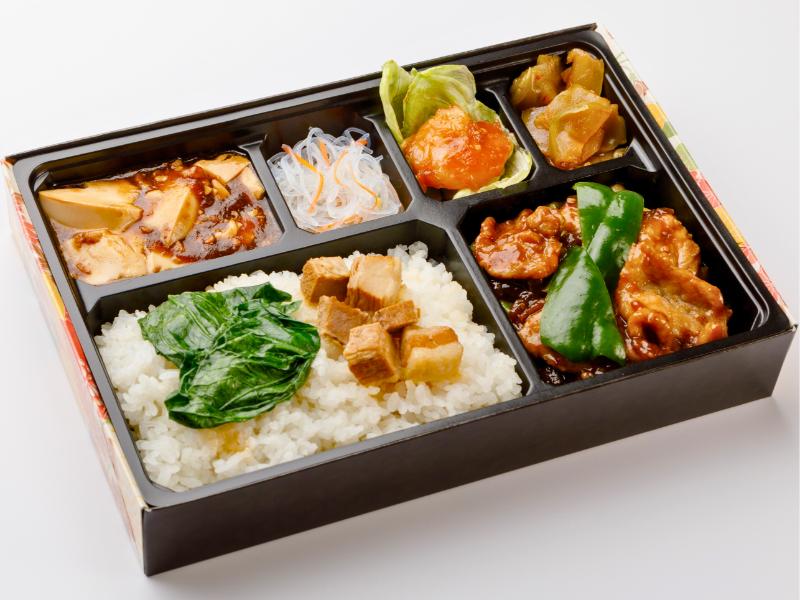 回鍋肉と麻婆豆腐とエビチリ弁当