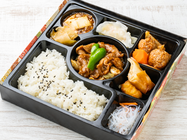 回鍋肉と肉団子の甘酢弁当
