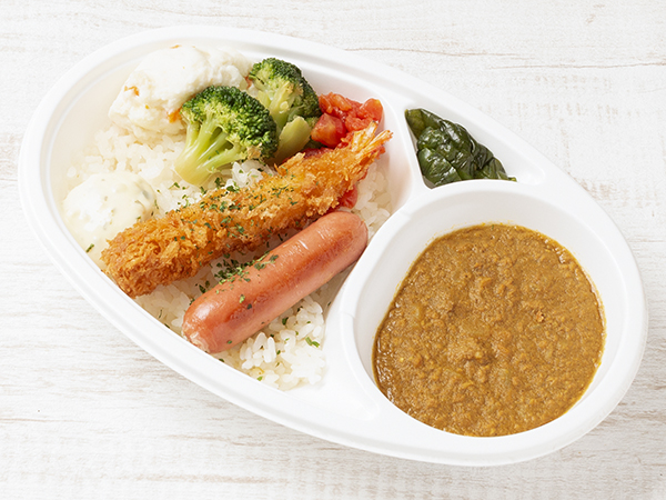 【人気NO．3】具材ゴロゴロキーマカレーとエビフライ