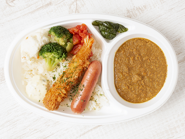 【人気NO．3】具材ゴロゴロキーマカレーとエビフライ