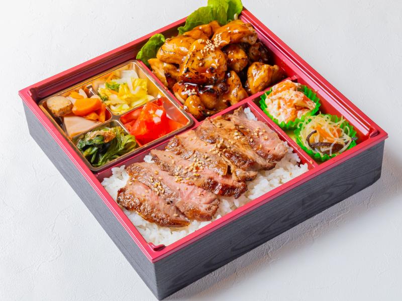 ステーキ焼肉亭ステーキ重＆グリルチキン御膳